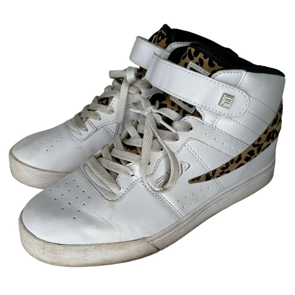 Fila High Top Athletic Shoes with Animal Print